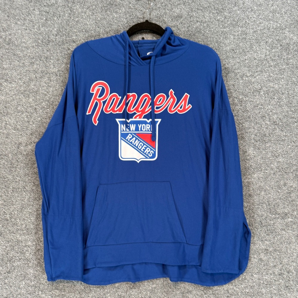 New York Rangers Hoodie Men Large Blue Concepts Sport Sweatshirt NHL Lightweight